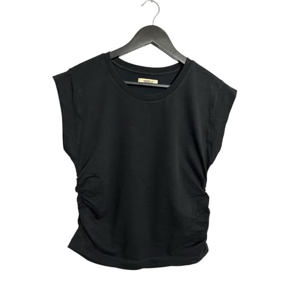Madewell Black Ruched Side Short Sleeve Cotton Lyocell Tee Size Small Minimalist - Thumbnail 8