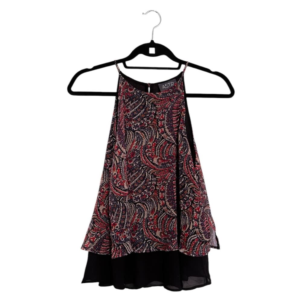 ASTR the Label Paisley Print Halter Top Boho Layered Hem SEE NOTE MAYBE MEDIUM - Thumbnail 16