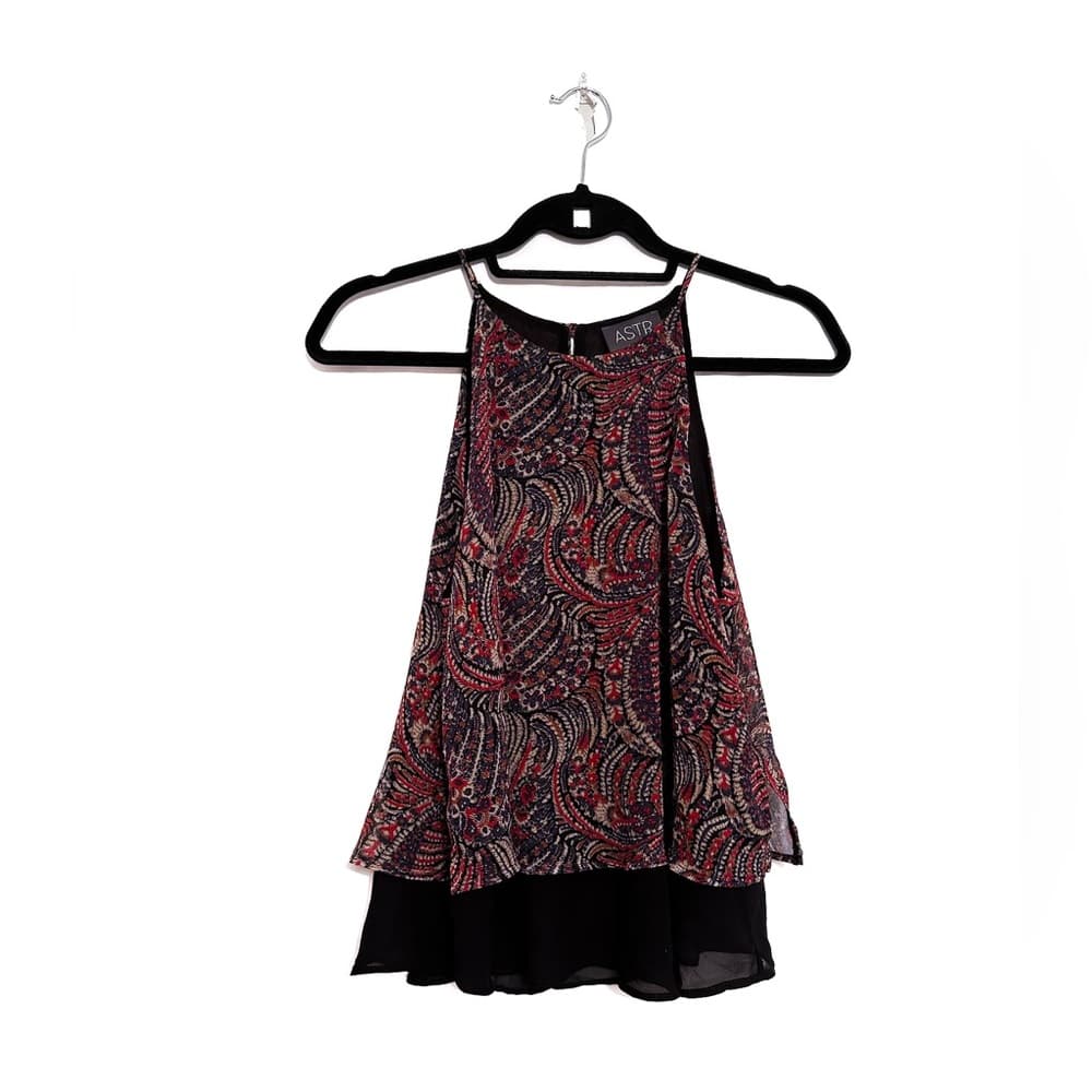 ASTR the Label Paisley Print Halter Top Boho Layered Hem SEE NOTE MAYBE MEDIUM - Thumbnail 10