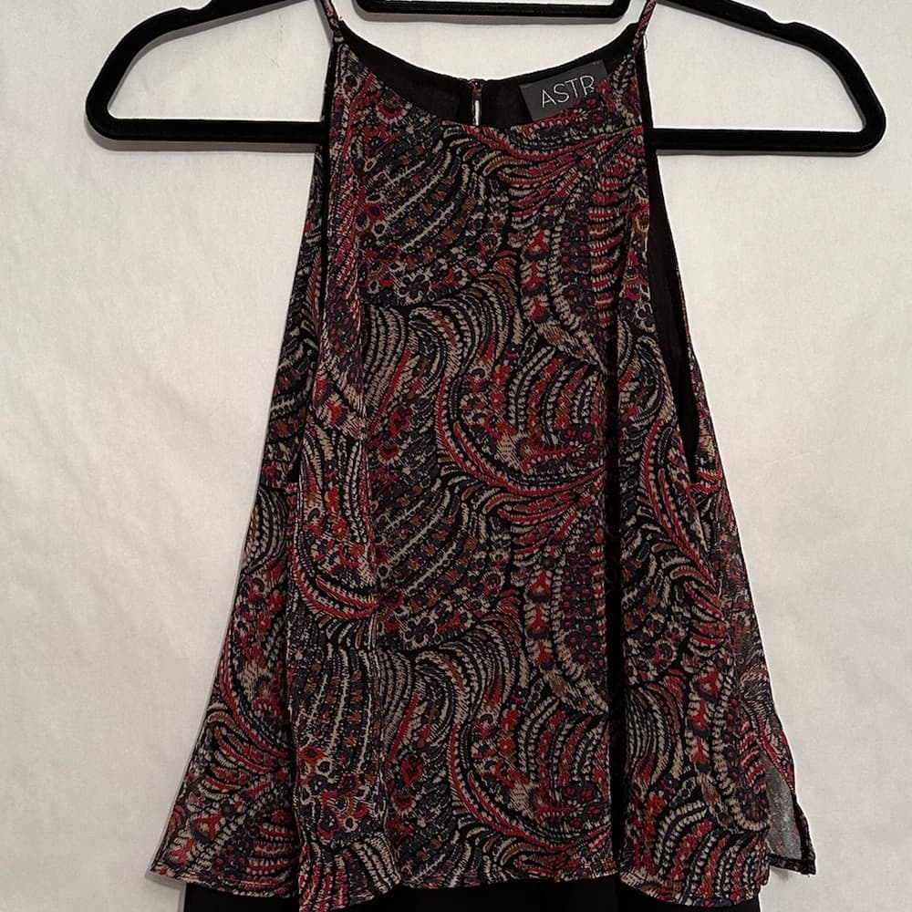 ASTR the Label Paisley Print Halter Top Boho Layered Hem SEE NOTE MAYBE MEDIUM - Thumbnail 11