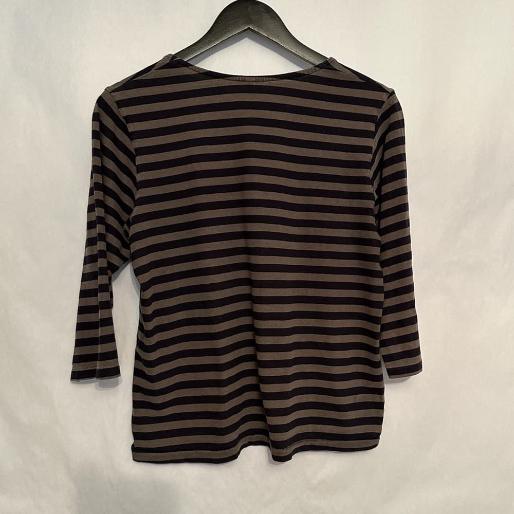 CHRISTINA LEHR Striped Top 3/4 Sleeve Soft Knit Size O/S Minimalist Gorpcore - Thumbnail 3