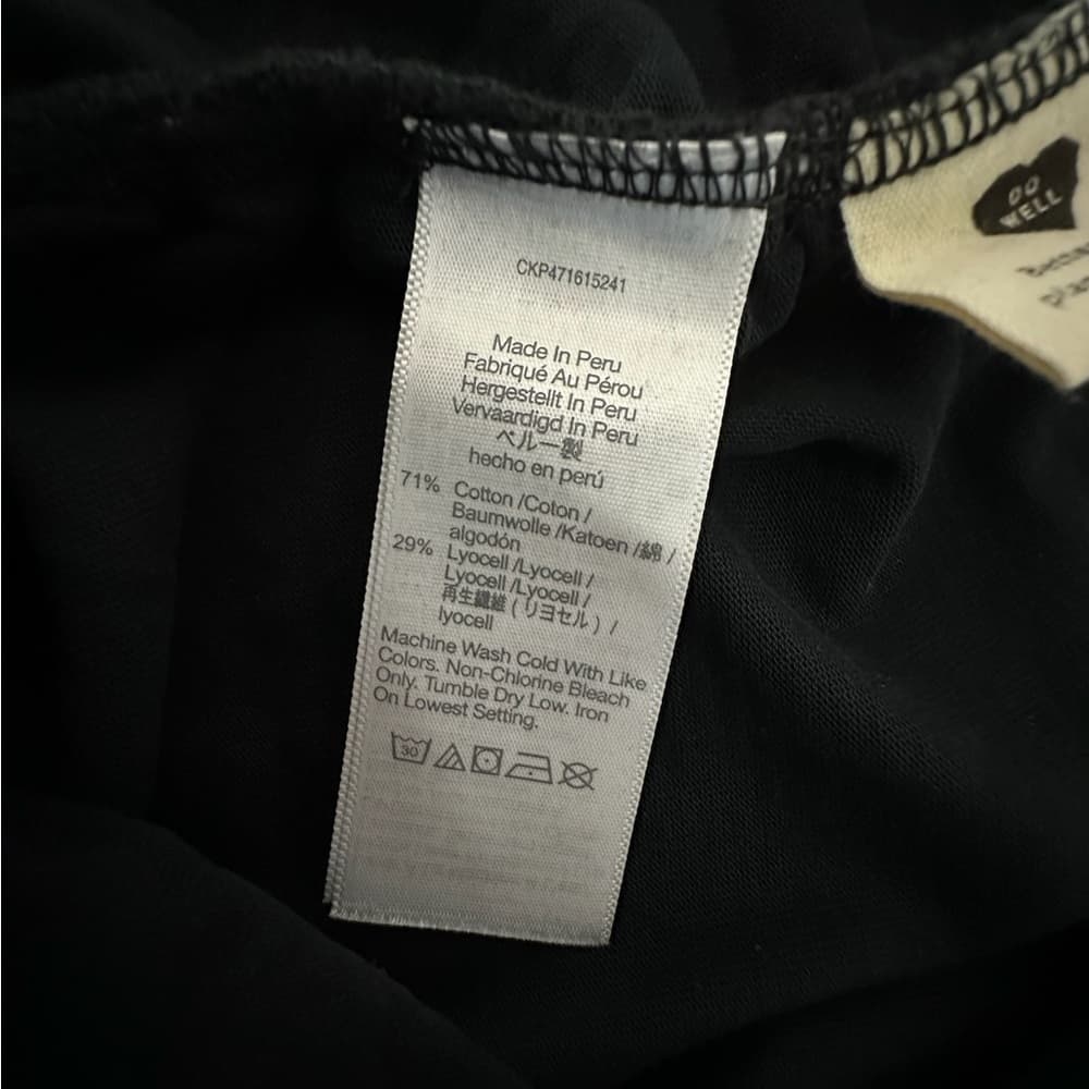 Madewell Black Ruched Side Short Sleeve Cotton Lyocell Tee Size Small Minimalist - Thumbnail 5
