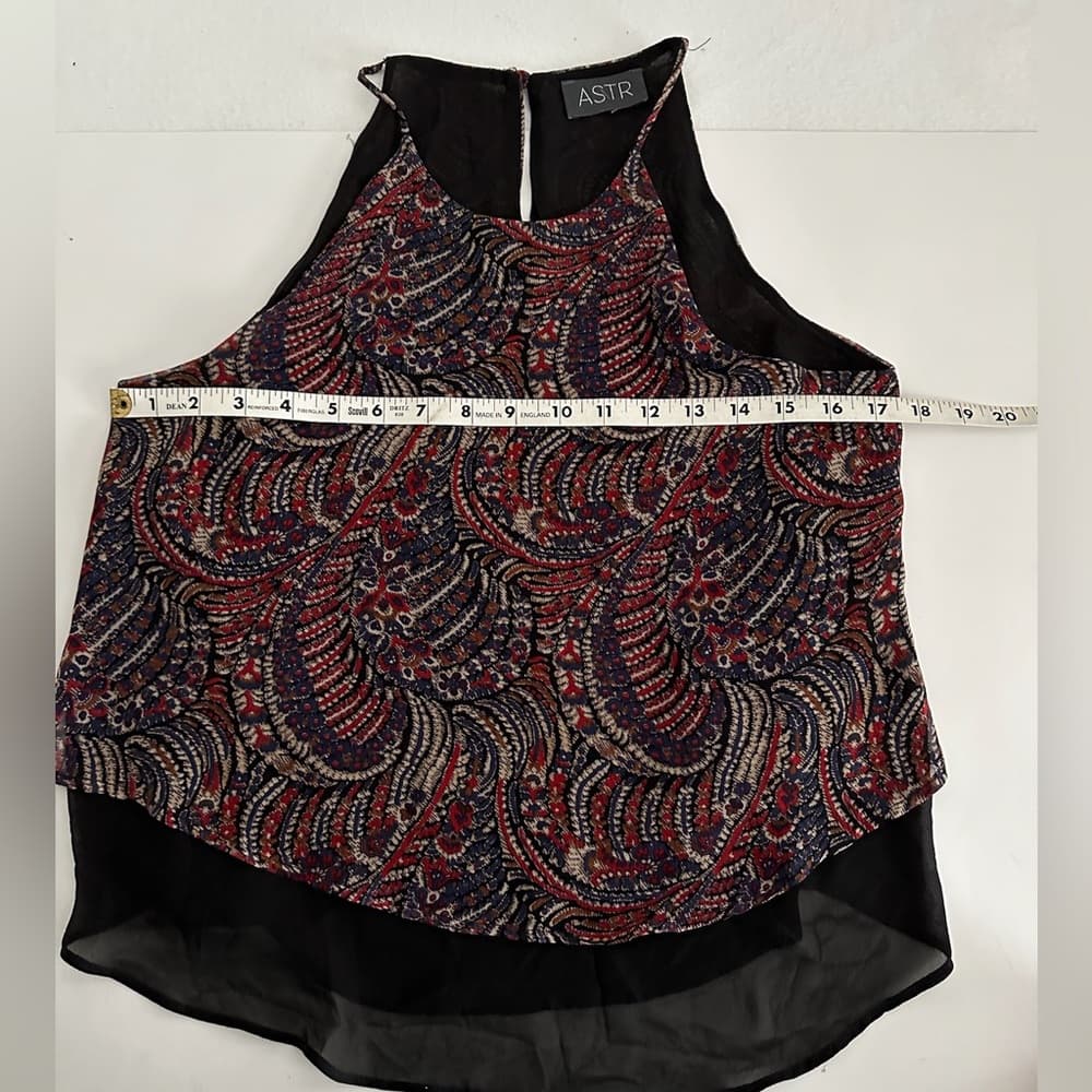ASTR the Label Paisley Print Halter Top Boho Layered Hem SEE NOTE MAYBE MEDIUM - Thumbnail 14