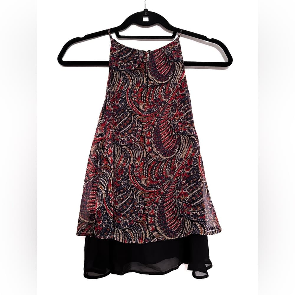 ASTR the Label Paisley Print Halter Top Boho Layered Hem SEE NOTE MAYBE MEDIUM - Thumbnail 6