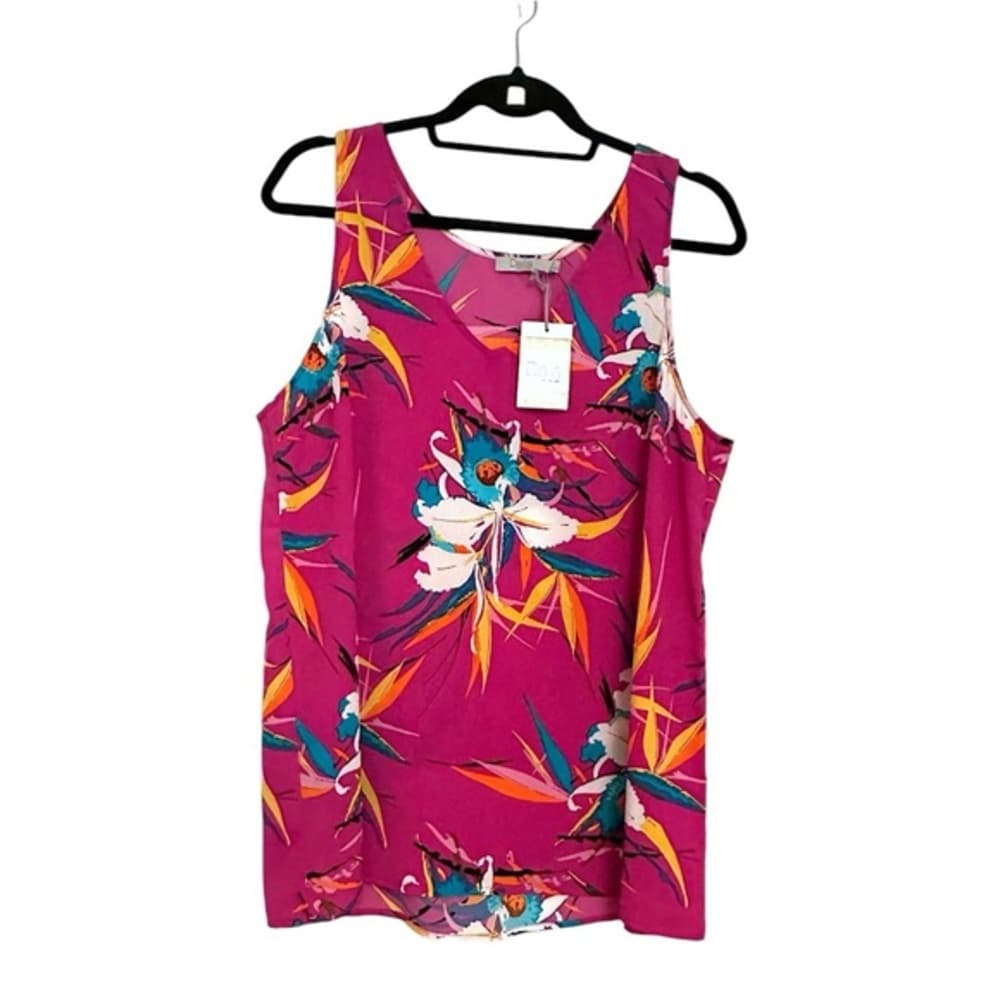 NEW Dalia V-Neck Floral Tropical Sleeveless Camisole Tank Women’s Size Large - Thumbnail 6