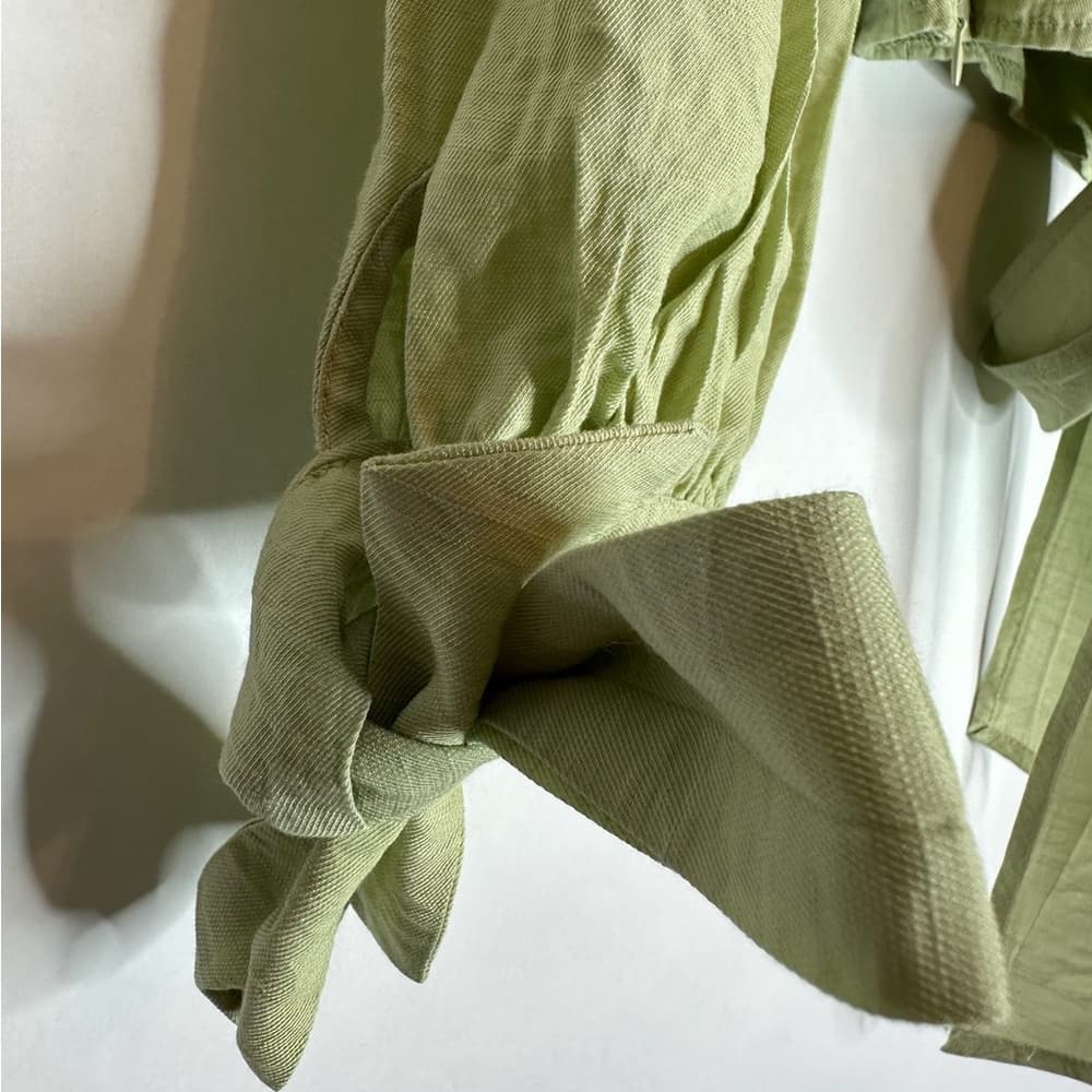 Princess Polly Alena Wrap Top in Sage Light Green Size US 2 - Thumbnail 11