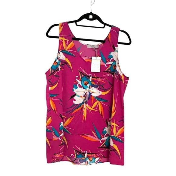 NEW Dalia V-Neck Floral Tropical Sleeveless Camisole Tank Women’s Size Large - Thumbnail 7