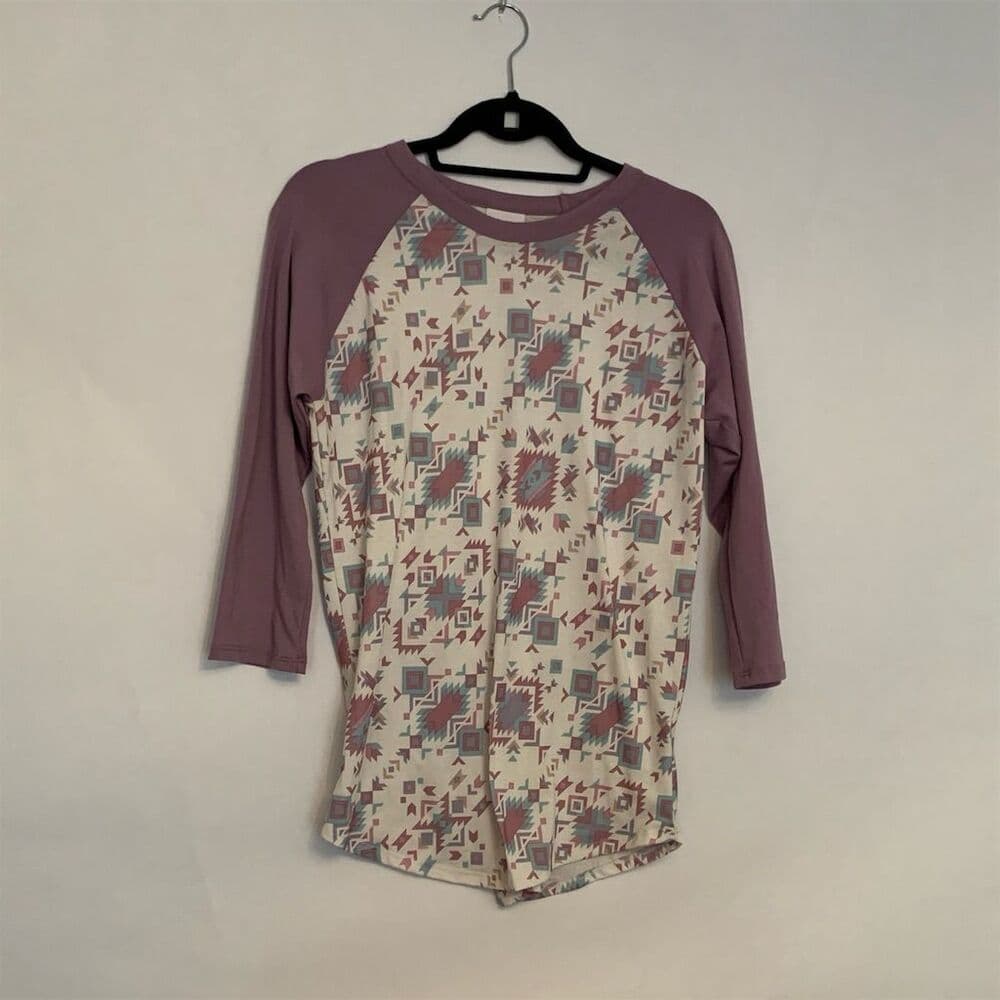 LuLaRoe Randy Raglan T-Shirt Aztec Southwestern Pattern Size S Multicolor - Thumbnail 4