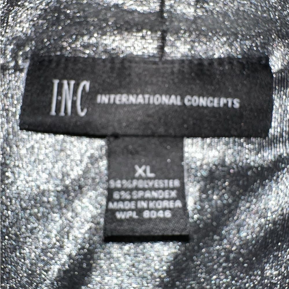 INC International Concepts Metallic Silver Sleeveless Halter Top Women’s XL - Thumbnail 4