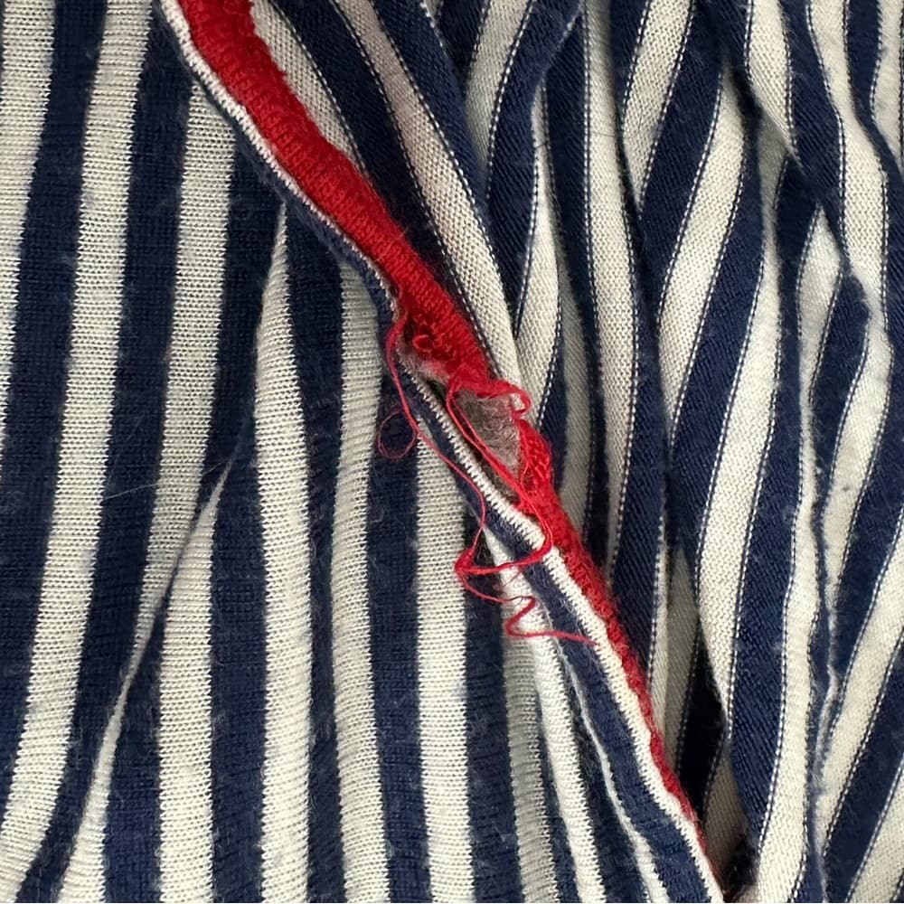 Zara Collection Navy White Striped Tank Top Red Trim Nautical Y2K Size Medium - Thumbnail 3