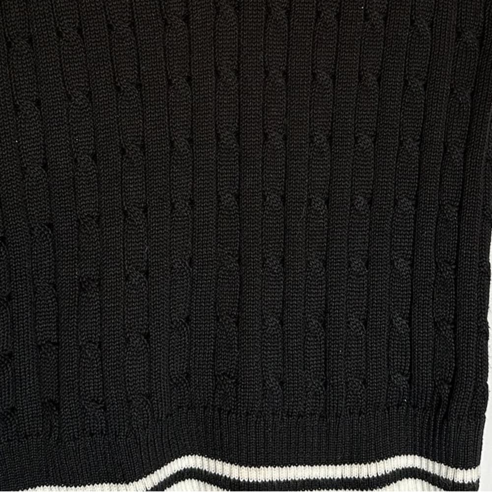 Summerland Black Cable Knit Sweater Vest Preppy Old Money Aesthetic Size Large - Thumbnail 9