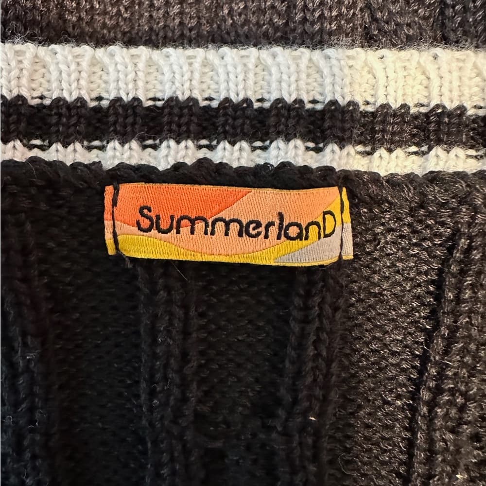 Summerland Black Cable Knit Sweater Vest Preppy Old Money Aesthetic Size Large - Thumbnail 10