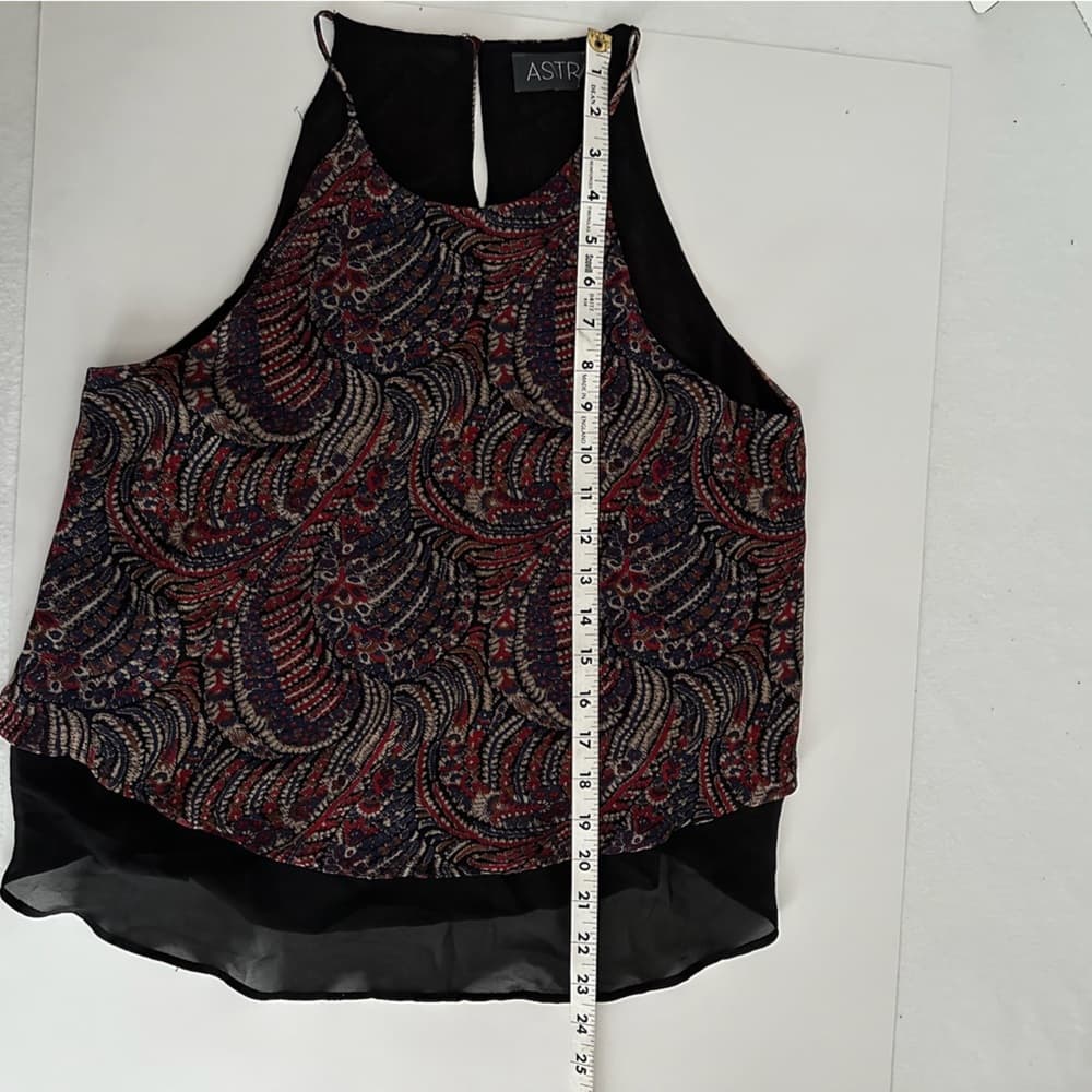 ASTR the Label Paisley Print Halter Top Boho Layered Hem SEE NOTE MAYBE MEDIUM - Thumbnail 15