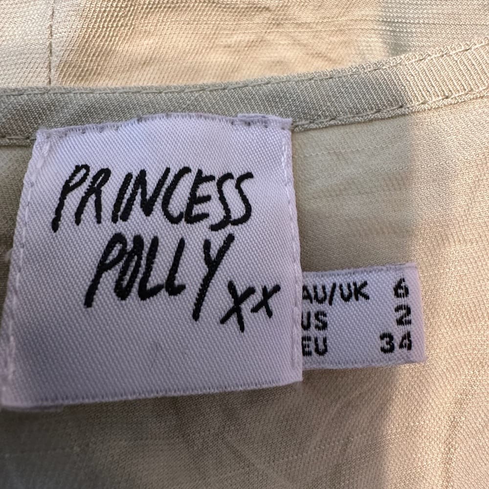 Princess Polly Alena Wrap Top in Sage Light Green Size US 2 - Thumbnail 4