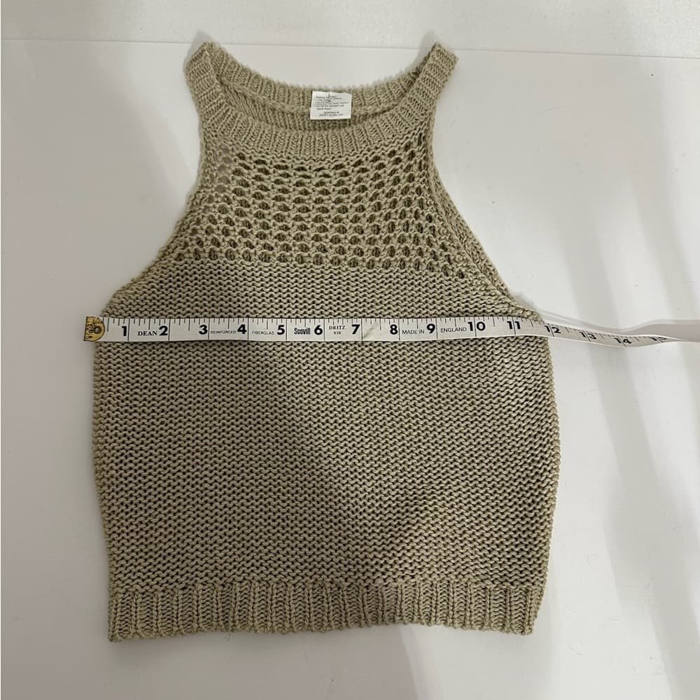 Camaroha Sutra Hand Knit Neutral Tank Top Open Weave Boho (See Measurements) - Thumbnail 6
