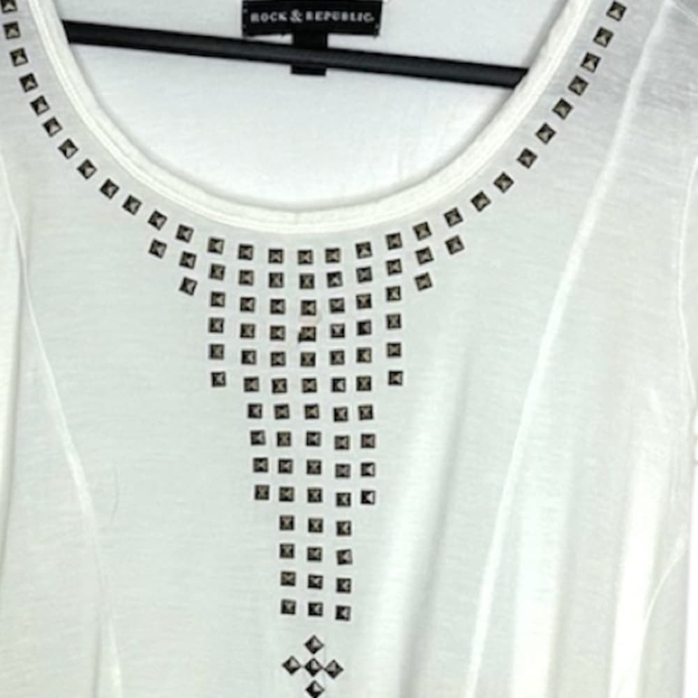Rock & Republic Studded Long Sleeve Top Size Small Boho Luxe Y2K - Thumbnail 9