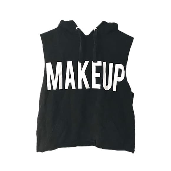 Makeup Artist Makeup Hoodie Sleeveless Cropped Hooded Sweatshirt Top - Thumbnail 12