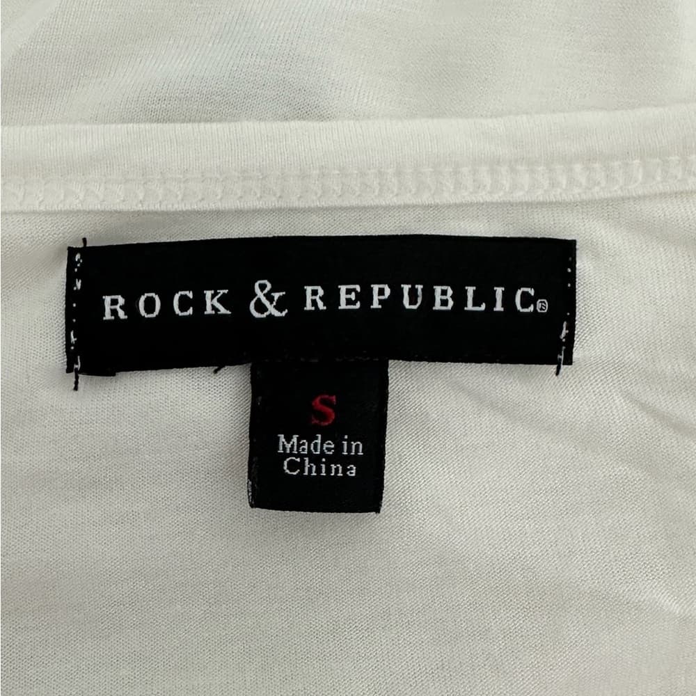 Rock & Republic Studded Long Sleeve Top Size Small Boho Luxe Y2K - Thumbnail 4