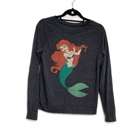Disney The Little Mermaid Ariel Graphic Long Sleeve Top Size Small Juniors - Thumbnail 7