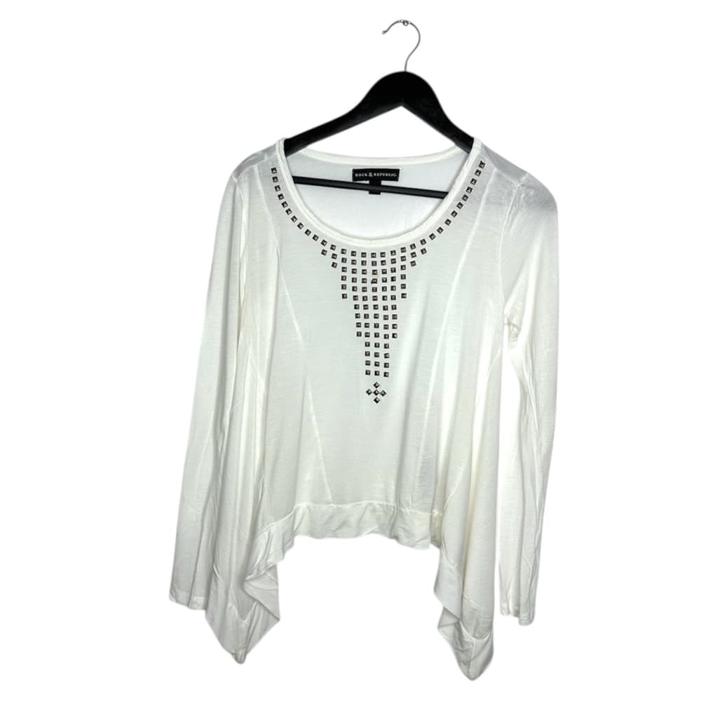 Rock & Republic Studded Long Sleeve Top Size Small Boho Luxe Y2K - Thumbnail 11