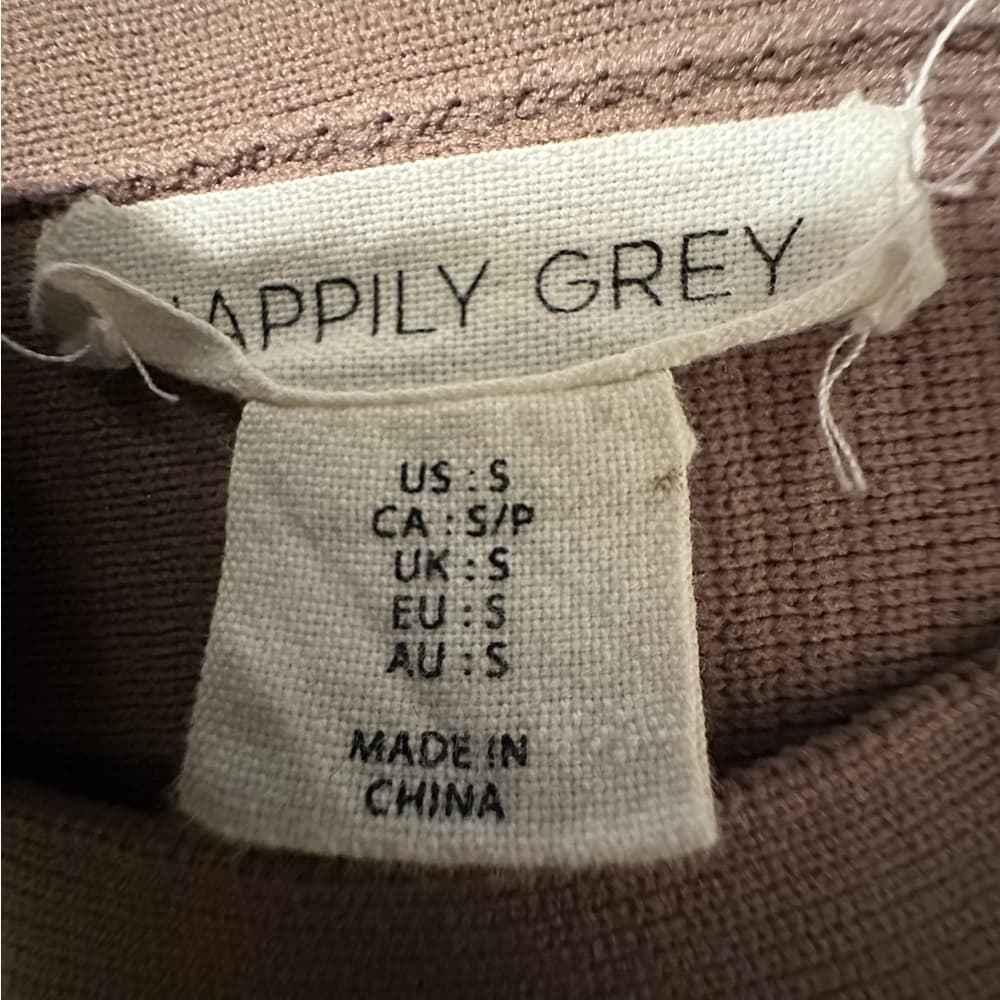 HAPPILY GREY Ribbed Knit Neutral Dark Tan Tight Fitting Tank Top - Size Small - Thumbnail 7