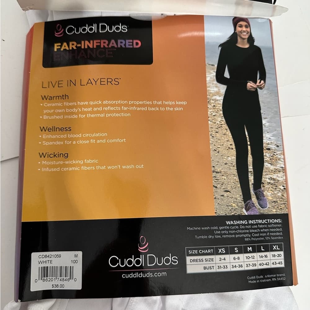 NWT Cuddl Duds Far-Infrared Enhance Long Sleeve Crew Thumbholes Womens Medium - Thumbnail 6