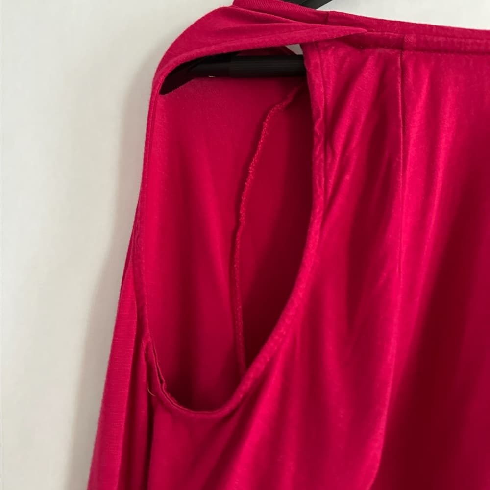 Rock & Republic Magenta Cold Shoulder Studded Long Sleeve Top Size Medium Punk - Thumbnail 5