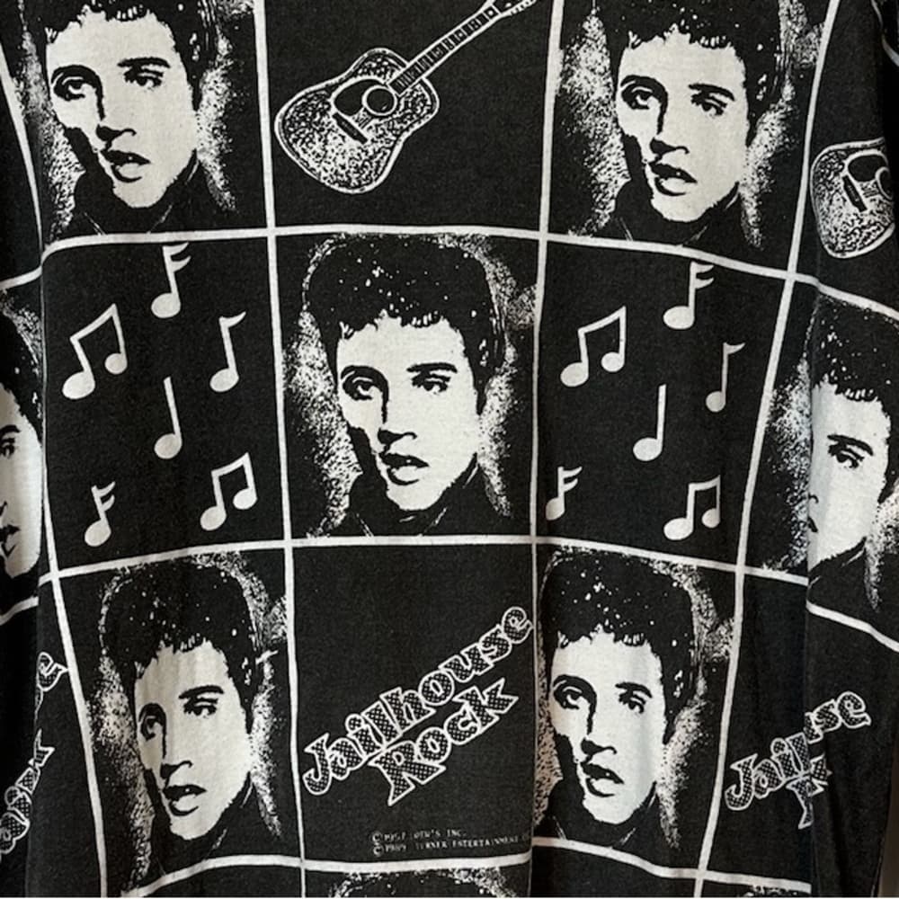 Liberty Flyer Vintage Elvis Presley Jailhouse Rock All Over Print Top Medium - Thumbnail 9