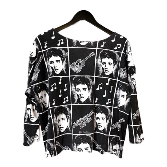 Liberty Flyer Vintage Elvis Presley Jailhouse Rock All Over Print Top Medium - Thumbnail 12