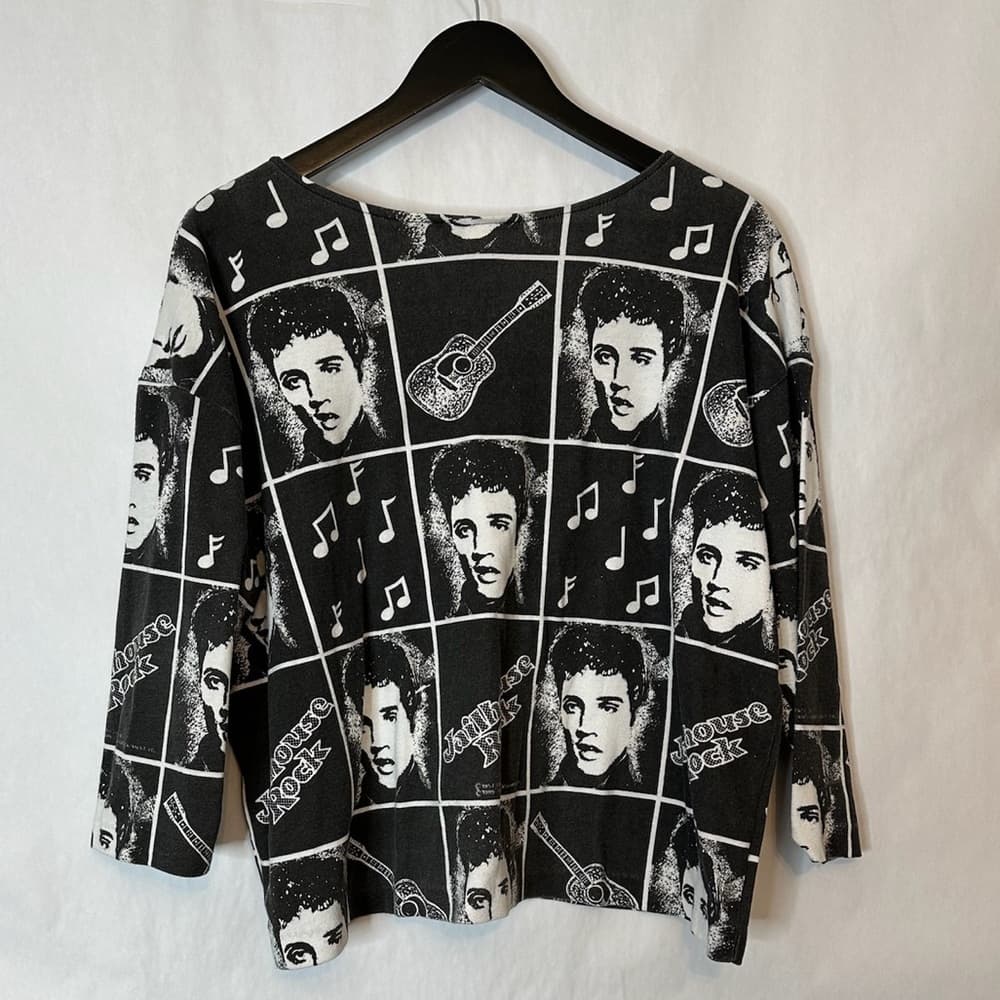 Liberty Flyer Vintage Elvis Presley Jailhouse Rock All Over Print Top Medium - Thumbnail 7