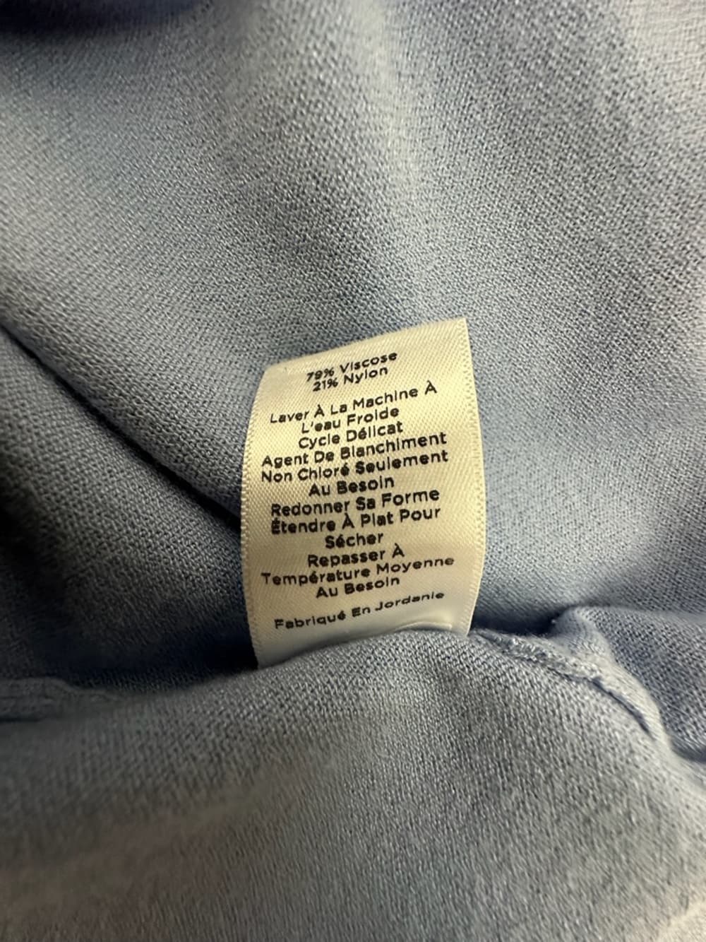 Talbots Light Blue Knit Top Boat Neck 3/4 Sleeve Soft Minimal Sweater Size Large - Thumbnail 7