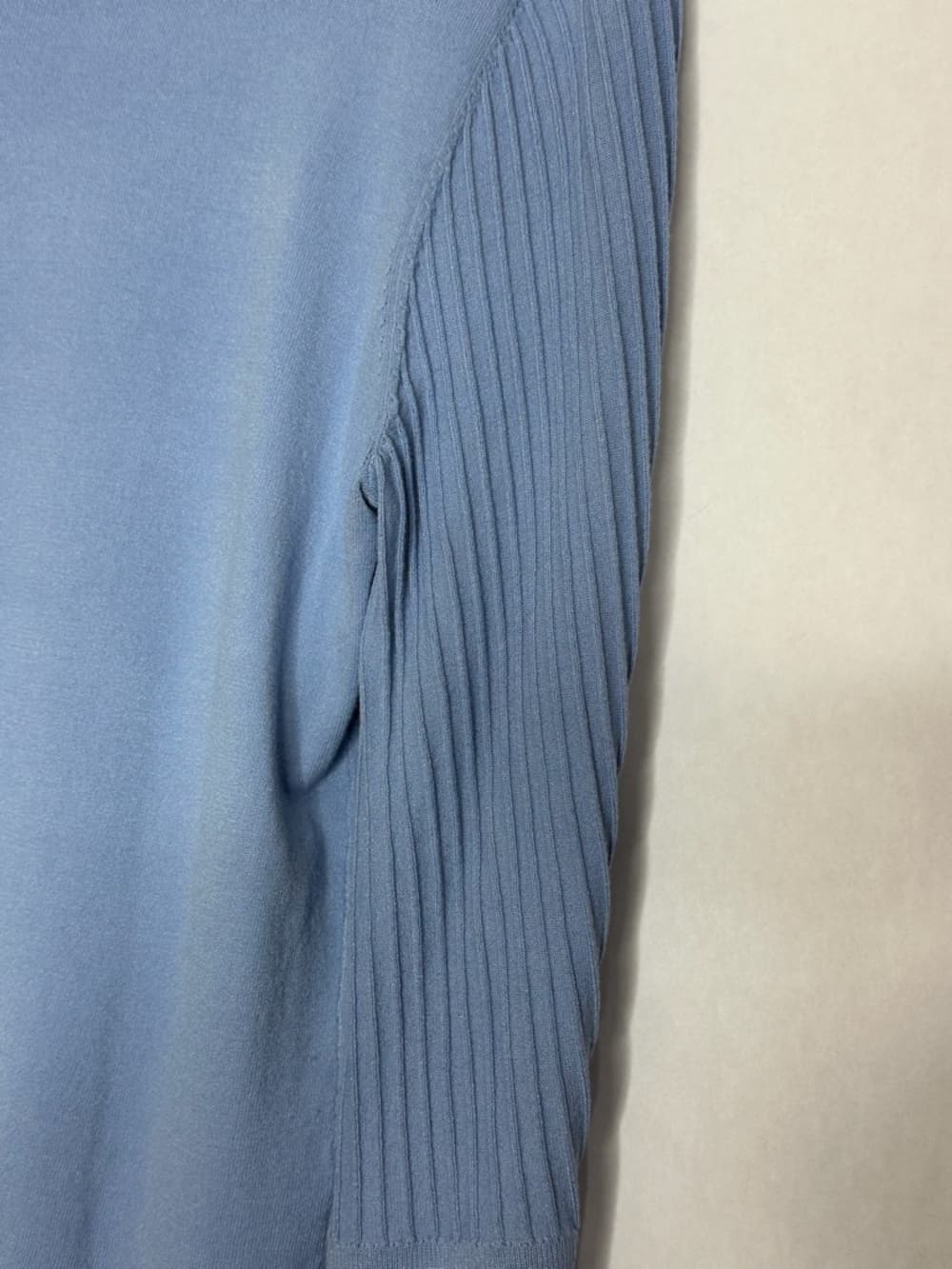 Talbots Light Blue Knit Top Boat Neck 3/4 Sleeve Soft Minimal Sweater Size Large - Thumbnail 2