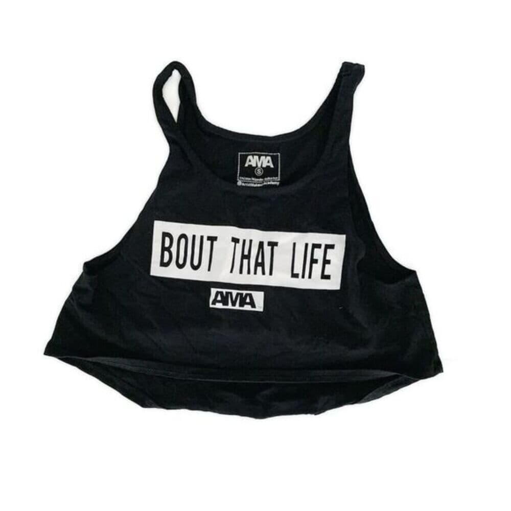 AMA "Bout That Life" Makeup Artist Black Crop Tank Top Size S Casual /Workout - Thumbnail 15