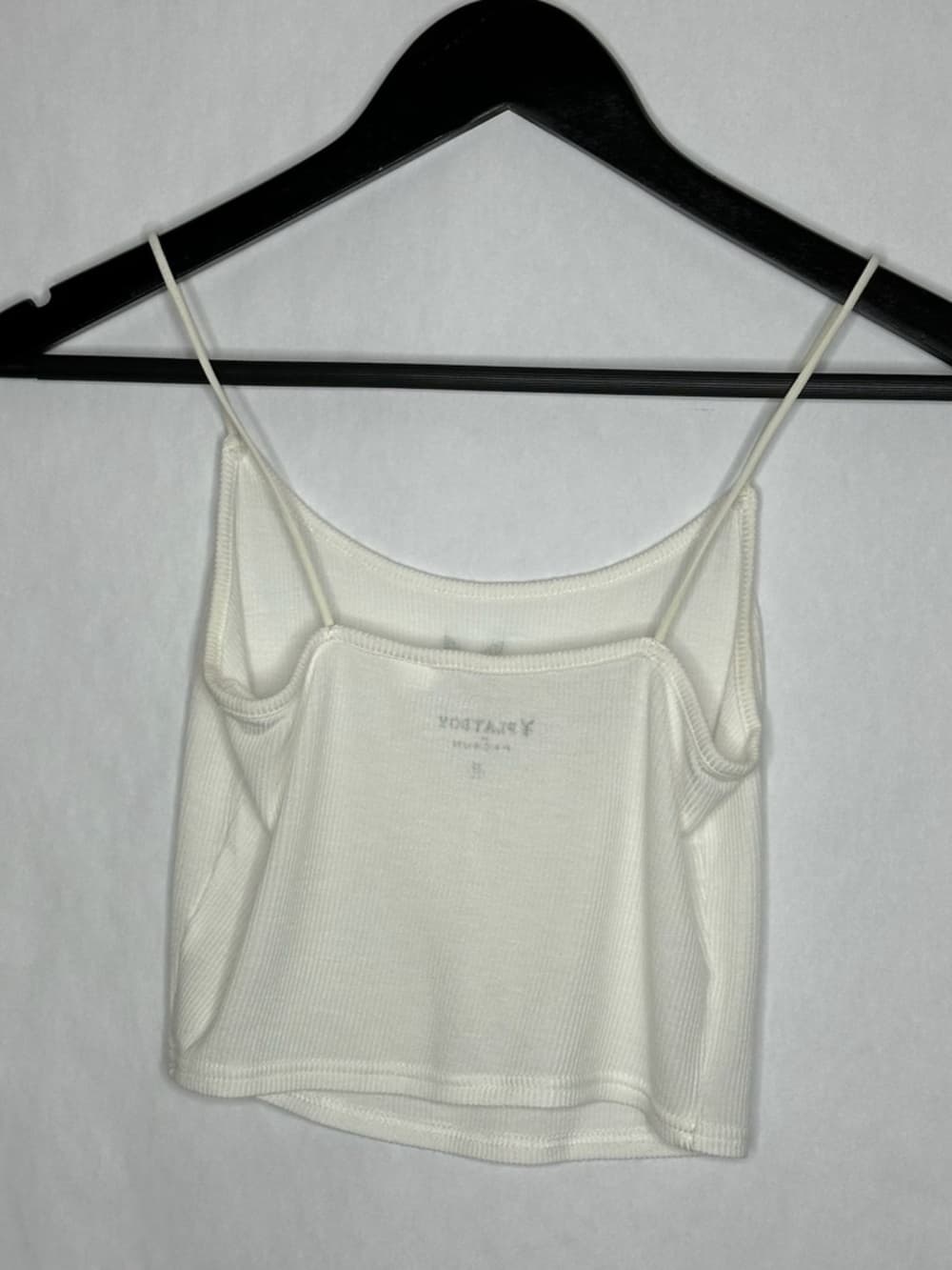 Playboy by PacSun White Ribbed Crop Tank Bunny Logo Y2K Size XS Baddie Lolita - Thumbnail 2