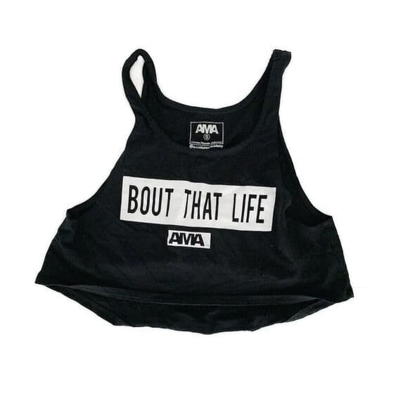 AMA "Bout That Life" Makeup Artist Black Crop Tank Top Size S Casual /Workout - Thumbnail 16