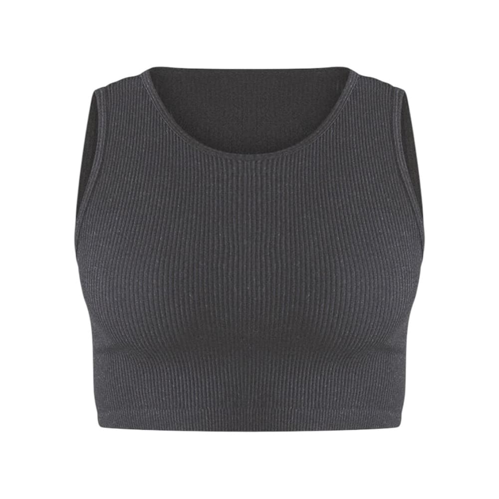 NWT PrettyLittleThing Black Structured Contour Sleeveless Ribbed Crop Top Sz XL - Thumbnail 6