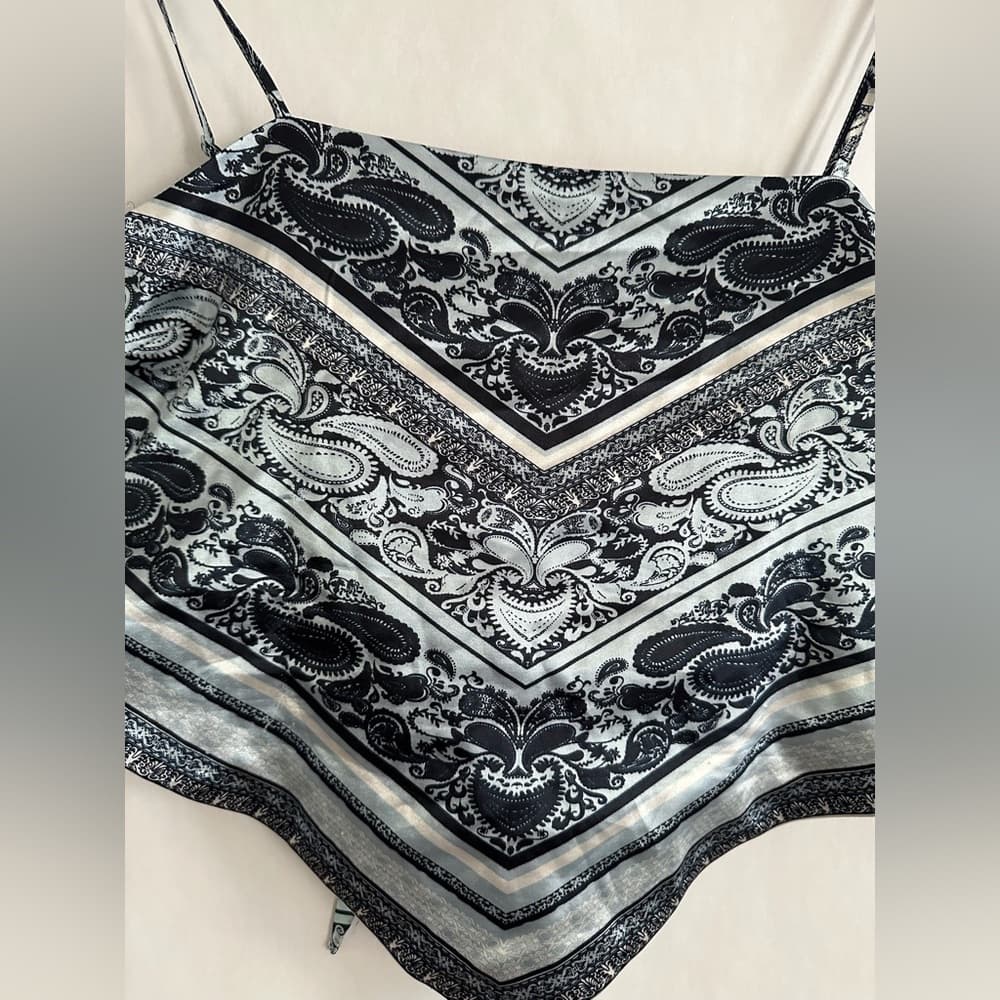 Vine and Valley Y2K Baroque Bandana Handkerchief Crop Top Medium Festival Boho - Thumbnail 2