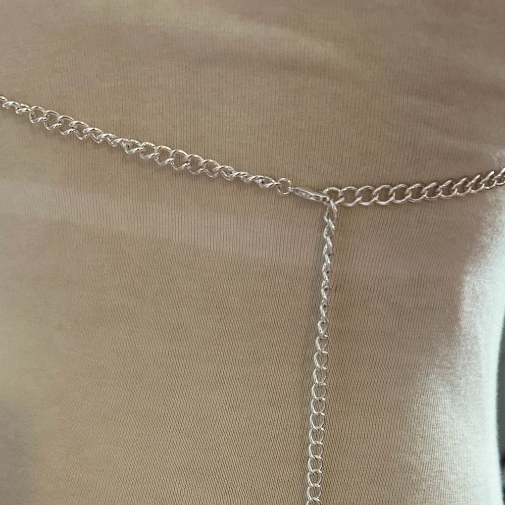 Silver Chainmail Mesh Crop Halter Top Festival Ravewear One Size - Thumbnail 3