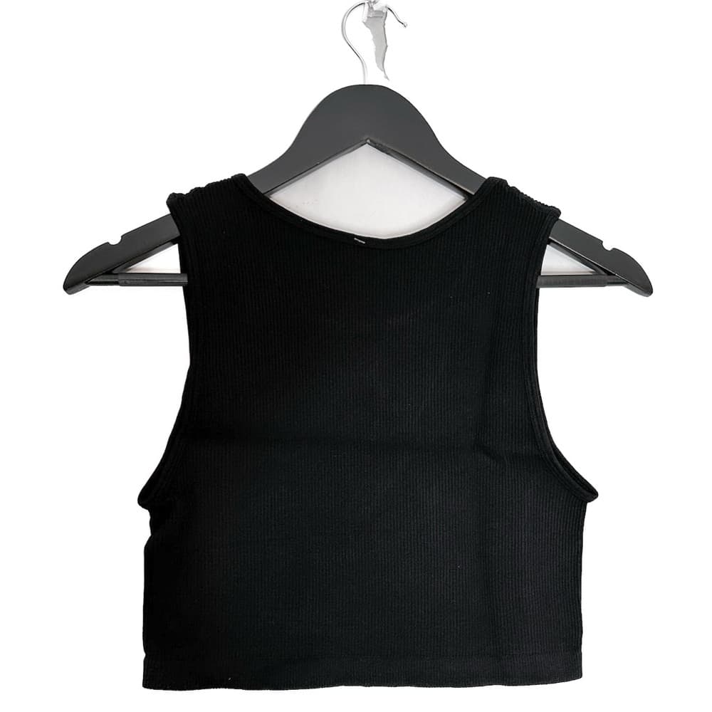 NWT PrettyLittleThing Black Structured Contour Sleeveless Ribbed Crop Top Sz XL - Thumbnail 11