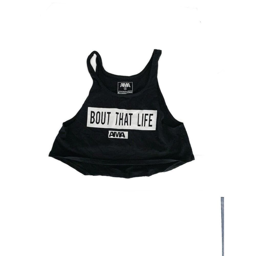 AMA "Bout That Life" Makeup Artist Black Crop Tank Top Size S Casual /Workout - Thumbnail 10