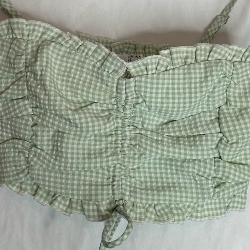 Princess Polly Tidelands Gingham Check Print Crop Top US 4 Feminine Girly - Thumbnail 10