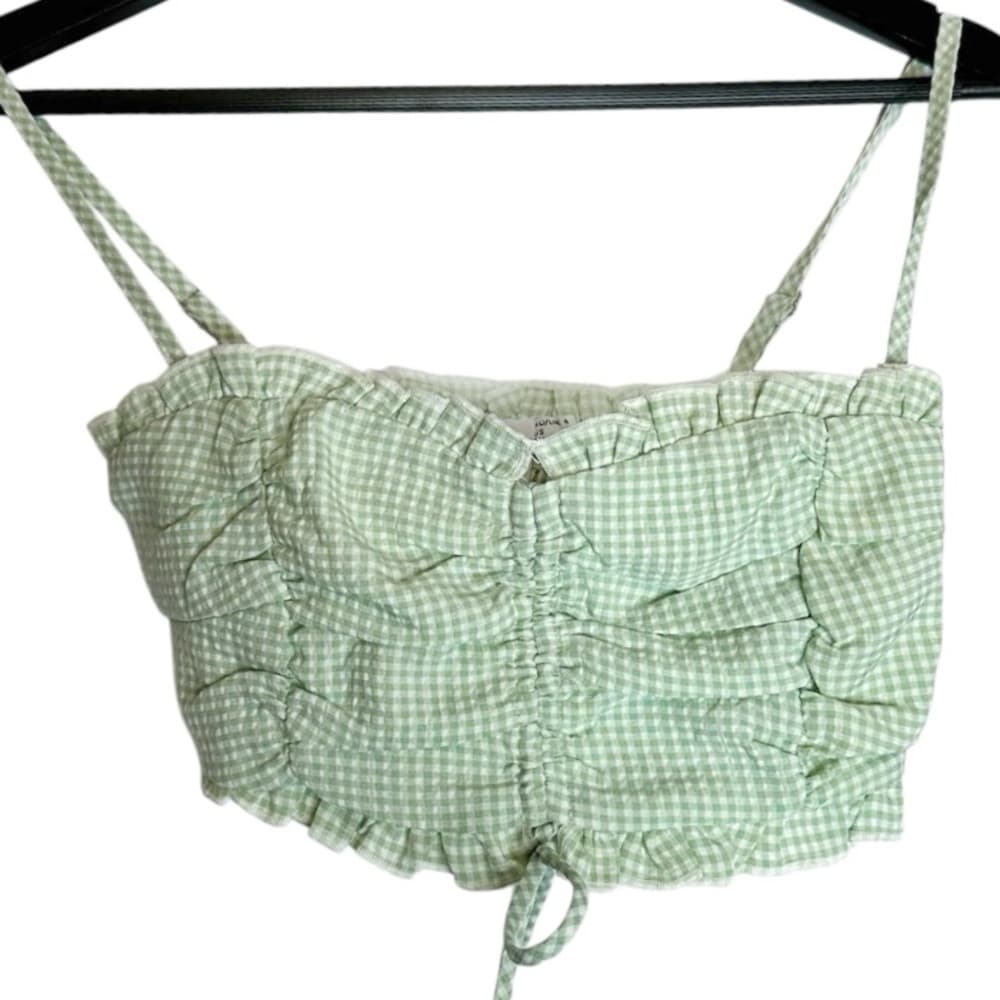 Princess Polly Tidelands Gingham Check Print Crop Top US 4 Feminine Girly - Thumbnail 4
