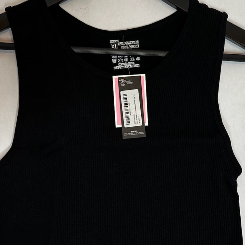 NWT PrettyLittleThing Black Structured Contour Sleeveless Ribbed Crop Top Sz XL - Thumbnail 12