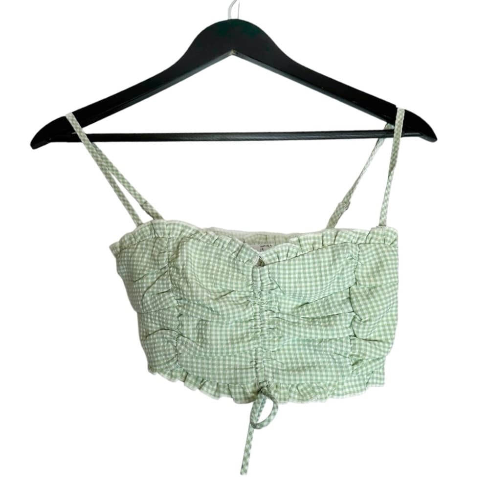 Princess Polly Tidelands Gingham Check Print Crop Top US 4 Feminine Girly - Thumbnail 3