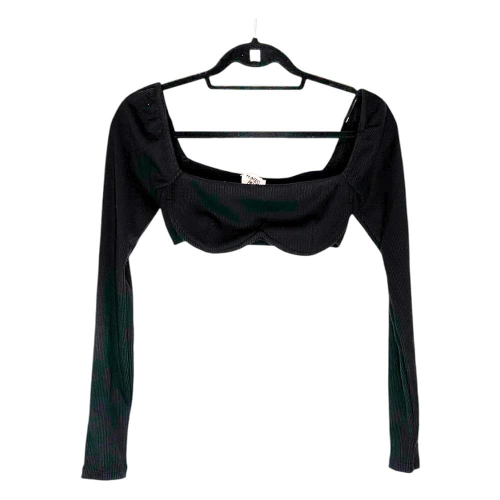 Princess Polly Becca Long Sleeve Crop Top Black Womens US Size 4 Festival - Thumbnail 4