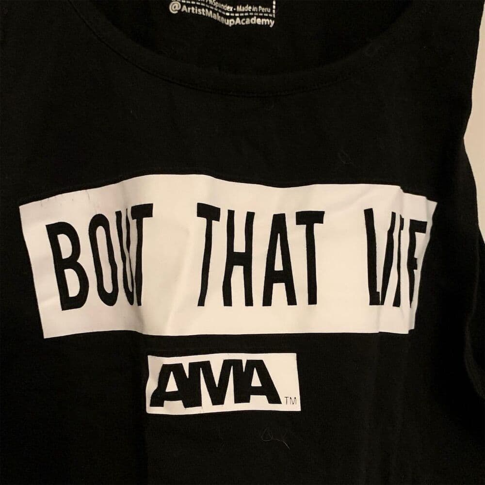 AMA "Bout That Life" Makeup Artist Black Crop Tank Top Size S Casual /Workout - Thumbnail 5