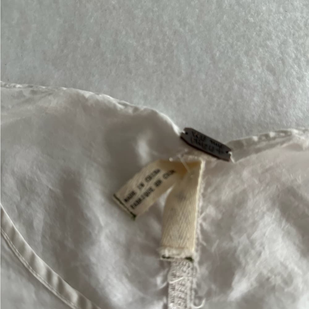 We The Free by Free People White Sheer Cropped Boxy Top Pocket Detail Silk XS - Thumbnail 3