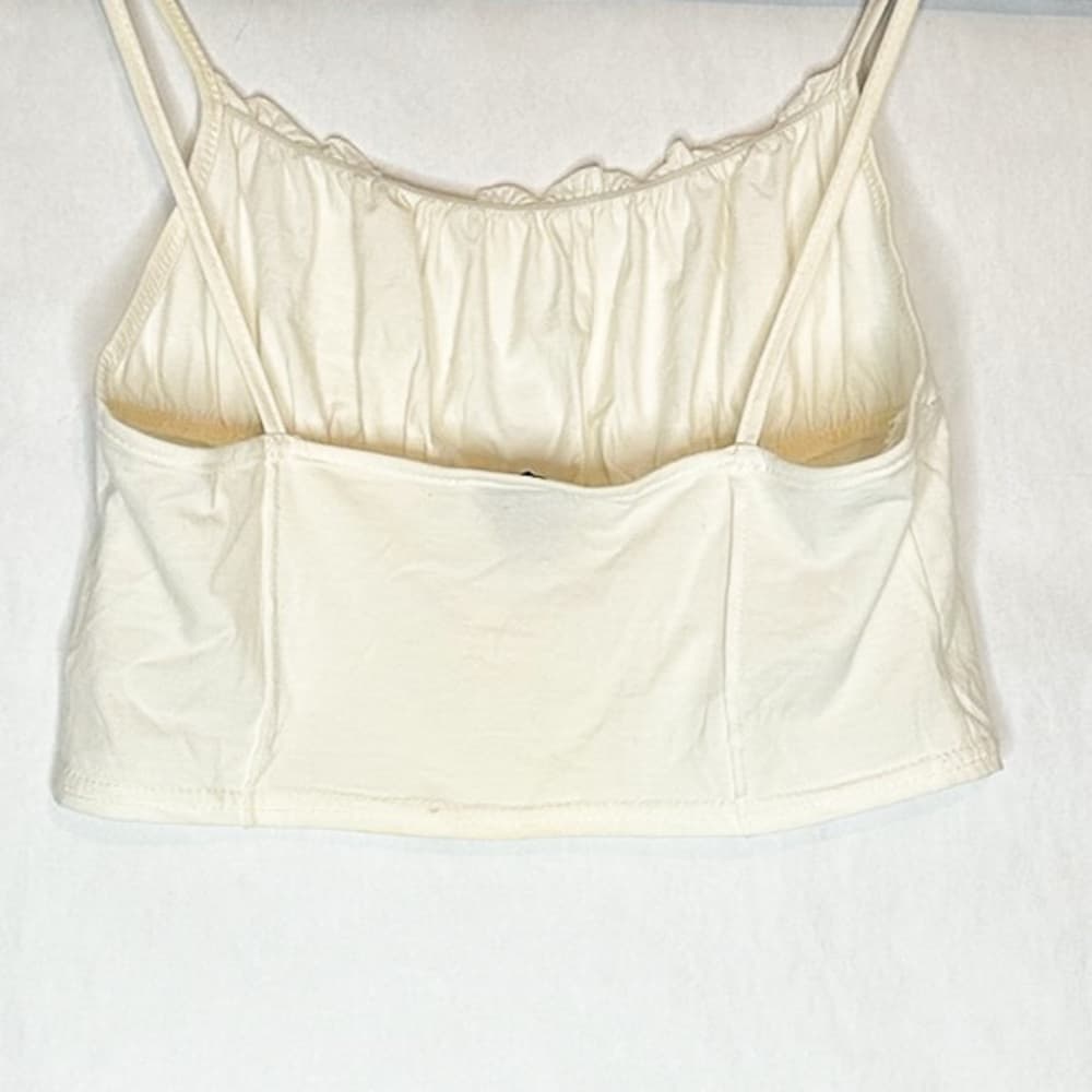 Princess Polly Tilly Top Cropped in Off White Size US 6 - Thumbnail 6