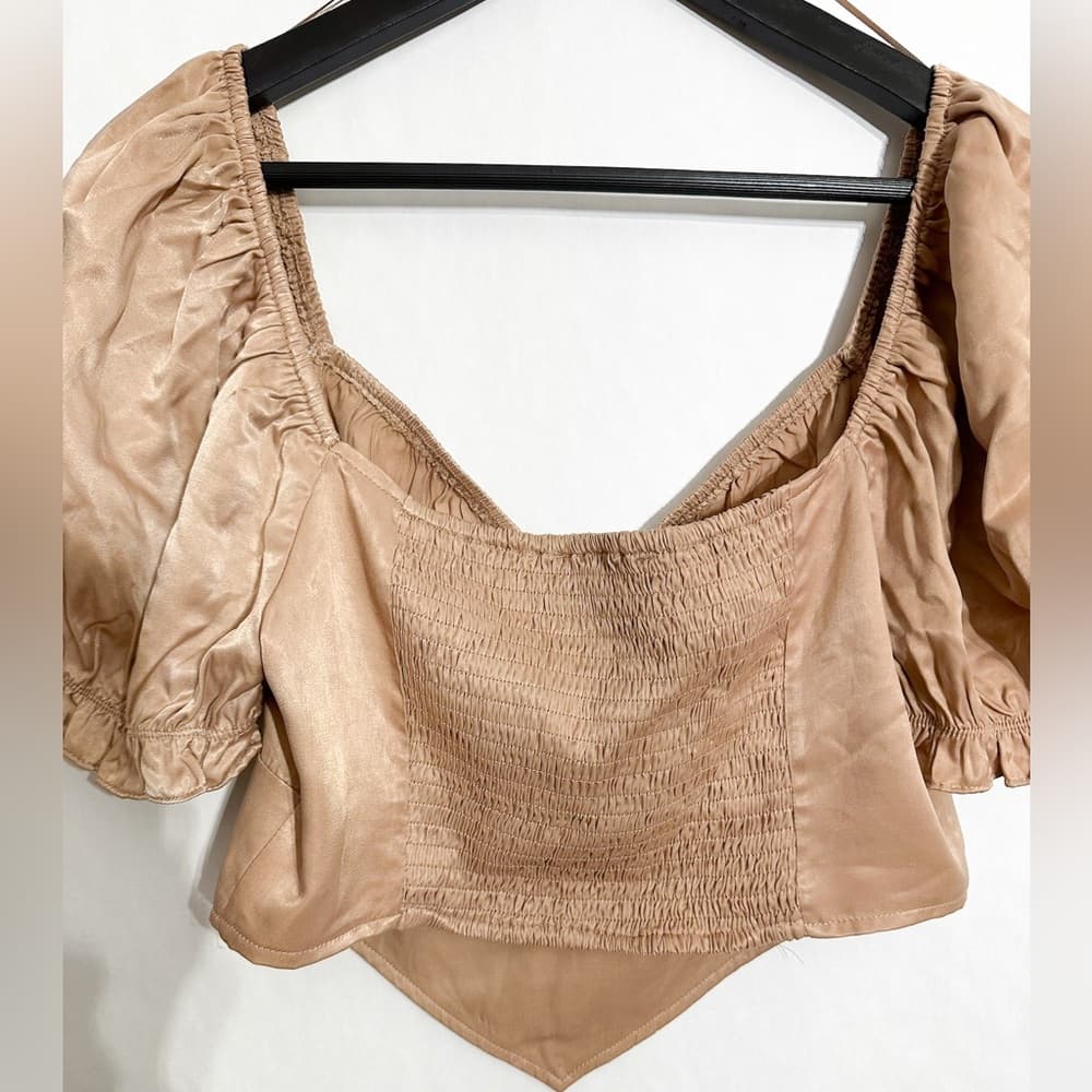 NWT Sophie Rue Puff Sleeve Corset Style Crop Top Size Large Cottagecore Romantic - Thumbnail 5