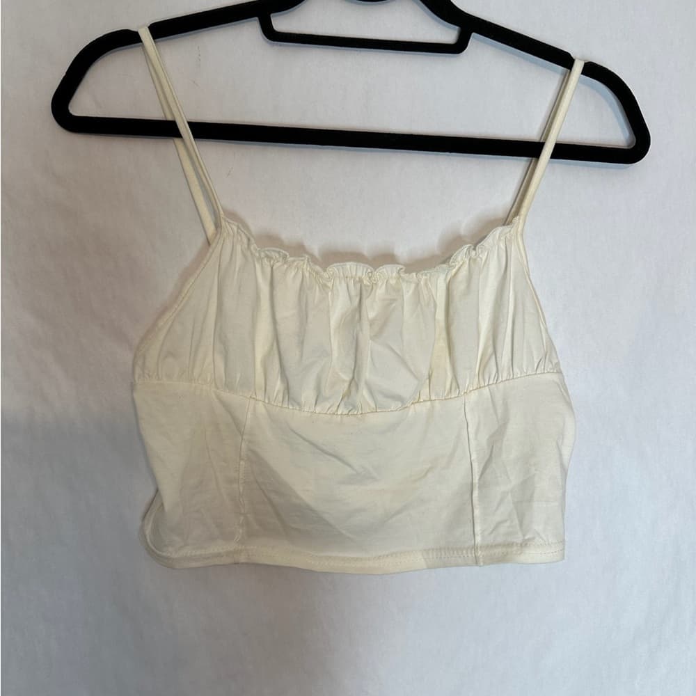 Princess Polly Tilly Top Cropped in Off White Size US 6 - Thumbnail 9